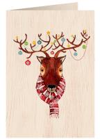 Karnet drewniany C6 + koperta Święta Rudolf. Wydawca: Cozywood. SmakLiter.pl Opakowanie Karnet drewniany C6 + koperta Święta Rudolf