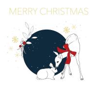 Opakowanie Karnet Swarovski kwadrat CL3202 Święta Sarna