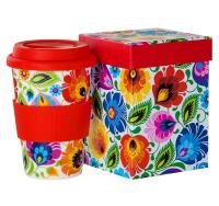 Opakowanie Kubek Bolek w pudełku - termiczny łowicki biały