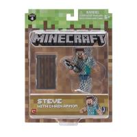 Opakowanie Minecraft - figurka Steve w zbroi z łańcucha