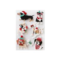 Opakowanie Naklejki 3D Świąteczne Psy