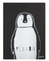 Opakowanie Notes A4/46K Czarny z Pingwinem
