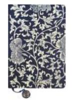 Opakowanie Notes A5/144K Granatowy Białe Liście i Kwiaty