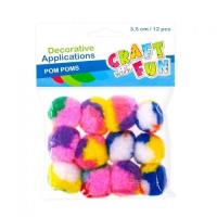 Opakowanie Ozdoba dekoracyjna kolorowe pompony 12el