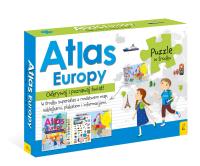 Pakiet: Atlas Europy/Plakat z mapą/ Puzzle. Autor: Opracowanie zbiorowe. SmakLiter.pl Okładka książki Pakiet: Atlas Europy/Plakat z mapą/ Puzzle