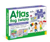 Pakiet: Atlas flag świata/Plakat z mapą/Puzzle. Autor: Opracowanie zbiorowe. SmakLiter.pl Okładka książki Pakiet: Atlas flag świata/Plakat z mapą/Puzzle