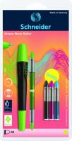 Opakowanie Pióro kulkowe SCHNEIDER Breeze NEON M zielone/czarne + 5 x kartridż blister