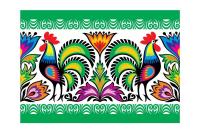 Opakowanie Pocztówka - Nr.8 Koguty zielone FOLKSTAR