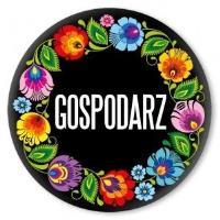 Opakowanie Przypinka duża - gospodarz łowicka czarna 58 mm