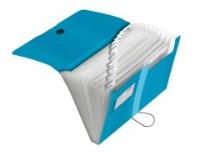 Opakowanie Teczka rozkładana A4 PP 12cz. transp Niebieska
