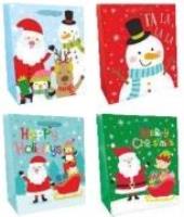 Opakowanie Torba prezentowa 32x45cm Mikołaj Bałwan (12szt)