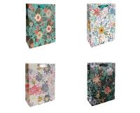 Opakowanie Torby prezentowe 18x23 kwiaty brokat (12szt)