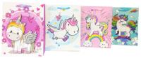 Opakowanie Torebka Lux brokat  Unicorn set 3 Duża A4  12 sztuk