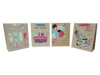 Opakowanie Torebka płaska duża urodzinowa eco 30x40x12cm 12 sztuk mix