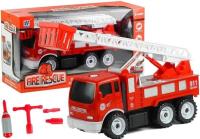 Wóz Strażacki z Drabiną Do Rozkręcania + Narzędzia. Wydawca: Lean Toys. SmakLiter.pl Opakowanie Wóz Strażacki z Drabiną Do Rozkręcania + Narzędzia