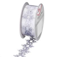 Opakowanie Wstążka 1mx25mm Ażur srebrna