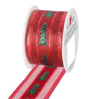 Opakowanie Wstążka 2mx40mm Czerwona choinki
