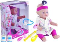 Opakowanie Duża lalka bobas lekarz mówi je pije + akcesoria