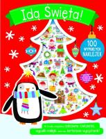 Okładka książki Idą święta, książeczka z ponad 100 wypukłymi naklejkami