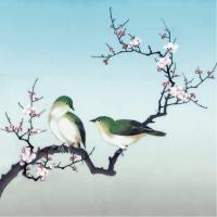 Opakowanie Karnet kwadrat z kopertą Plum Blossom Birds
