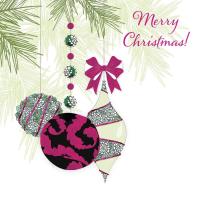 Opakowanie Karnet Swarovski kwadrat CL0608 Święta Bombki