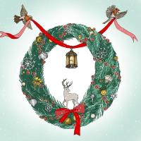 Opakowanie Karnet Swarovski kwadrat CL2311 Święta Wieniec