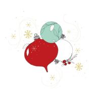 Opakowanie Karnet Swarovski kwadrat CL3201 Święta Bombki