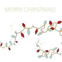 Opakowanie Karnet Swarovski kwadrat CL3205 Święta Lampki