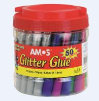 Opakowanie Klej z brokatem 50 kolorów AMOS