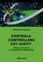 Okładka książki Kontrola controlling czy audyt.
