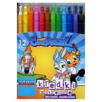 Kredki wykręcane 12 kolorów NOSTER. Wydawca: Noster. SmakLiter.pl Opakowanie Kredki wykręcane 12 kolorów NOSTER