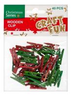 Opakowanie Ozdoba dekoracyjna drewniane spinacze 40szt
