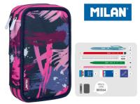 Opakowanie Piórnik MILAN 2-poziomowy z wyposażeniem ARTY GEO róż