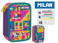 Opakowanie Piórnik MILAN 3-poziomowy z wyposażeniem UNDERGROUND róż