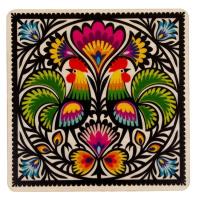 Opakowanie Podkładka drewniana - dwa koguty eko tło FOLKSTAR