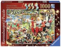 Opakowanie Puzzle Święty Mikołaj z prezentami 1000