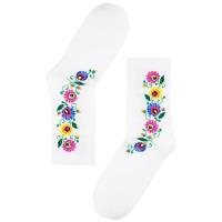 Opakowanie Skarpety damskie - roz.38-40 kwiaty łowickie białe