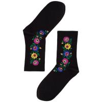 Opakowanie Skarpety damskie-roz. 38-40 kwiaty łowickie czarne