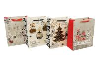 Opakowanie Torebka Świąteczna pionowa średnia mix wzorów