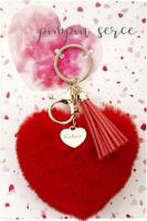 Brelok - pompon serce. Kocham (czerwone). Wydawca: Jawi. SmakLiter.pl Opakowanie Brelok - pompon serce. Kocham (czerwone)