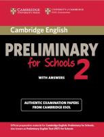 Opakowanie Cambridge English Preliminary for Schools 2 Student's Book with Answers