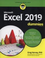 Okładka książki Excel 2019 For Dummies