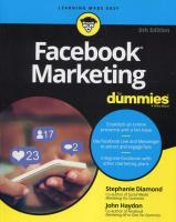 Facebook Marketing For Dummies. Autor: Stephanie Diamond-Bayir, Haydon John. SmakLiter.pl Okładka książki Facebook Marketing For Dummies