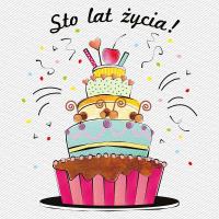 Opakowanie Karnet 155x155 Urodziny - Tort