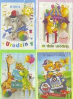 Opakowanie Karnet B6 z elemen. Urodziny dzieci (10szt) MIX