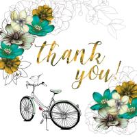 Opakowanie Karnet Swarovski kwadrat Dziękuję Rower