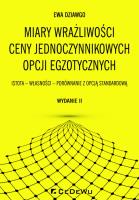 Okładka książki Miary wrażliwości ceny jednoczynnikowych opcji egzotycznych
