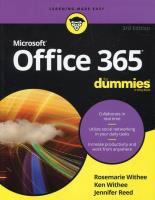 Office 365 For Dummies. Autor: Withee Rosemarie, Withee Ken, Reed Jennifer. SmakLiter.pl Okładka książki Office 365 For Dummies