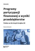Programy partycypacji finansowej a wyniki przedsiębiorstw. Autor: Kozłowski Maciej. SmakLiter.pl Okładka książki Programy partycypacji finansowej a wyniki przedsiębiorstw