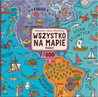 Wszystko na mapie Puzzle. Autor: Mizielińska Aleksandra, Mizieliński Daniel. SmakLiter.pl Okładka książki Wszystko na mapie Puzzle